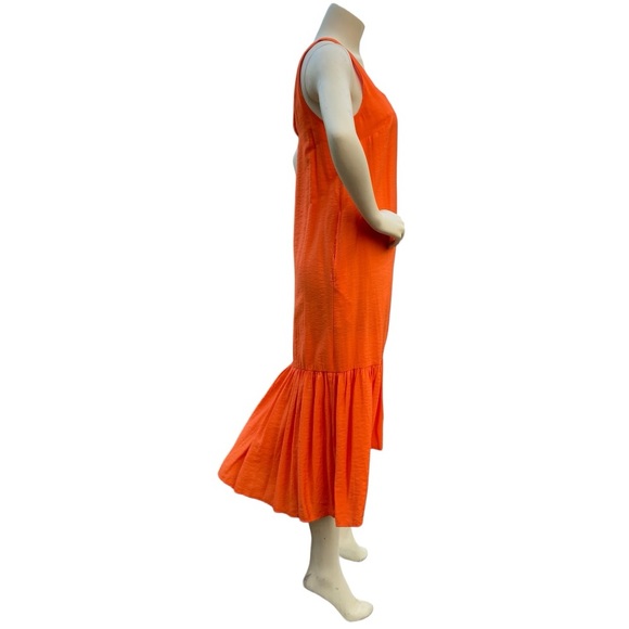 ANTHROPOLOGIE Orange “Michaela” Flounced Loose Sleeveless Maxi Dress, S - Picture 11 of 15